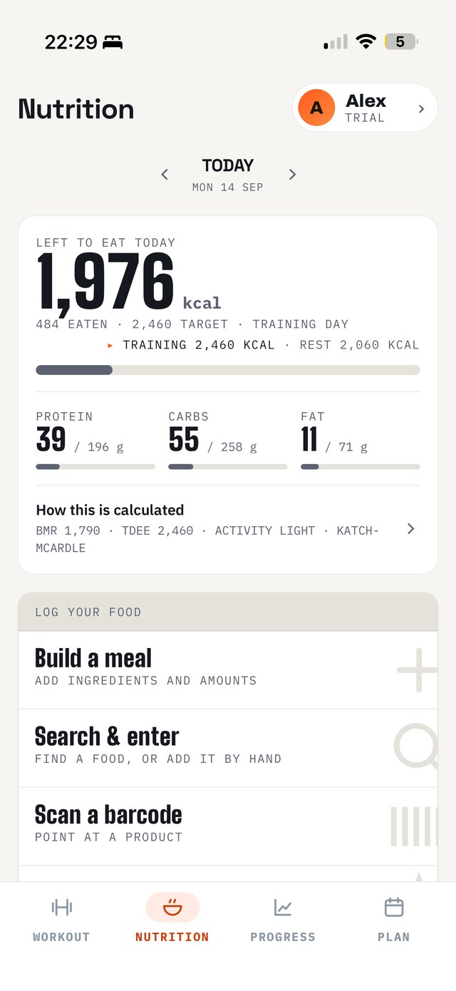 Today&rsquo;s calories and macros, and three ways to log a meal